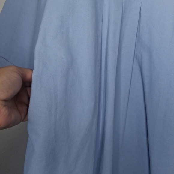 Tuckernuck Luella Mini Dress Sky Blue Pleated Cotton Pockets Summer Size Large - Picture 14 of 16